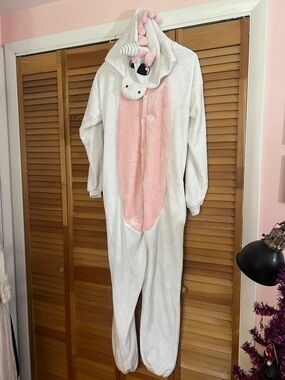 White and Pink Unicorn Onesie